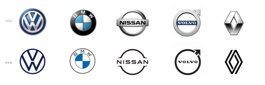 Car logo's simplification trend